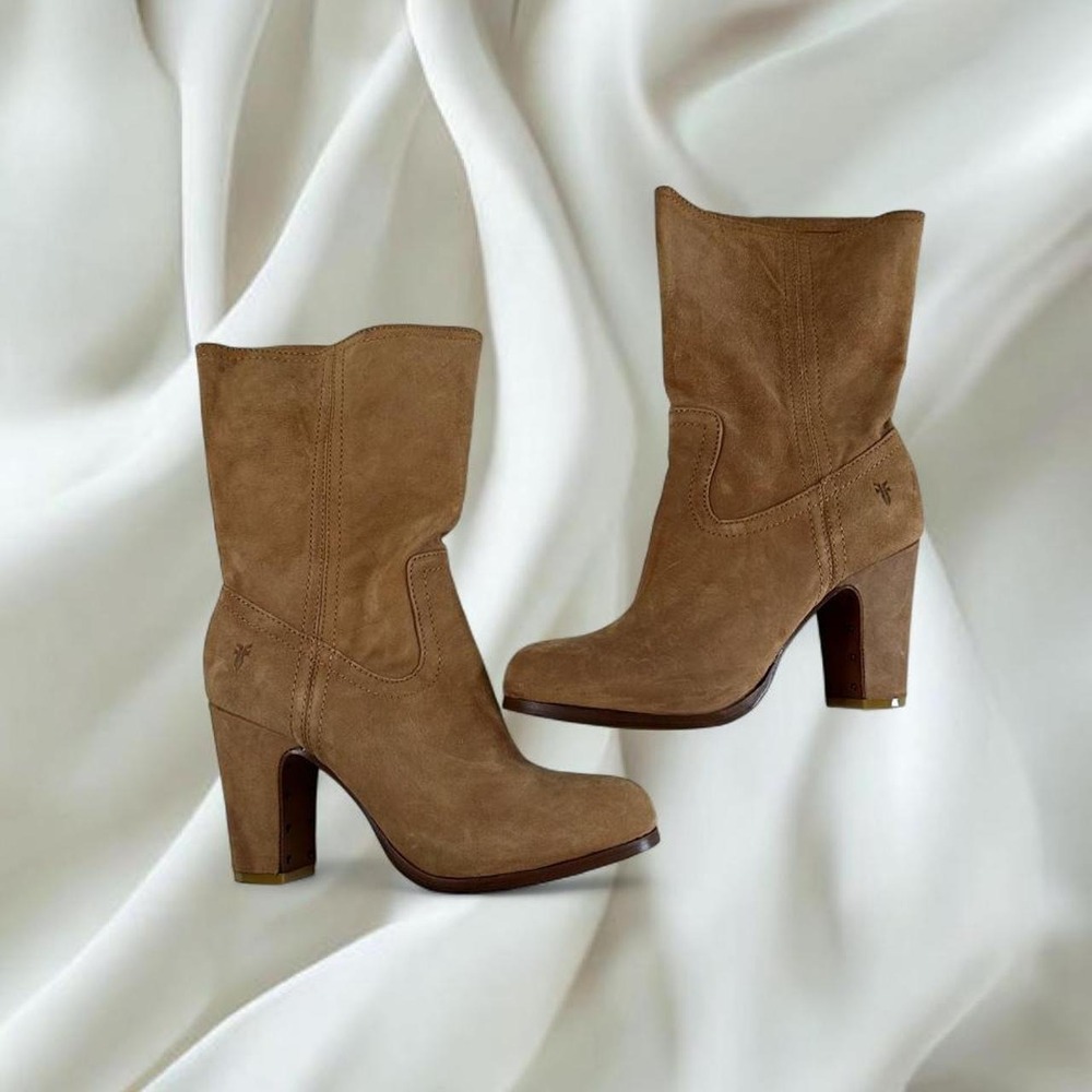 Frye Mirabelle Short Suede light leather pull on boots y2k vintage